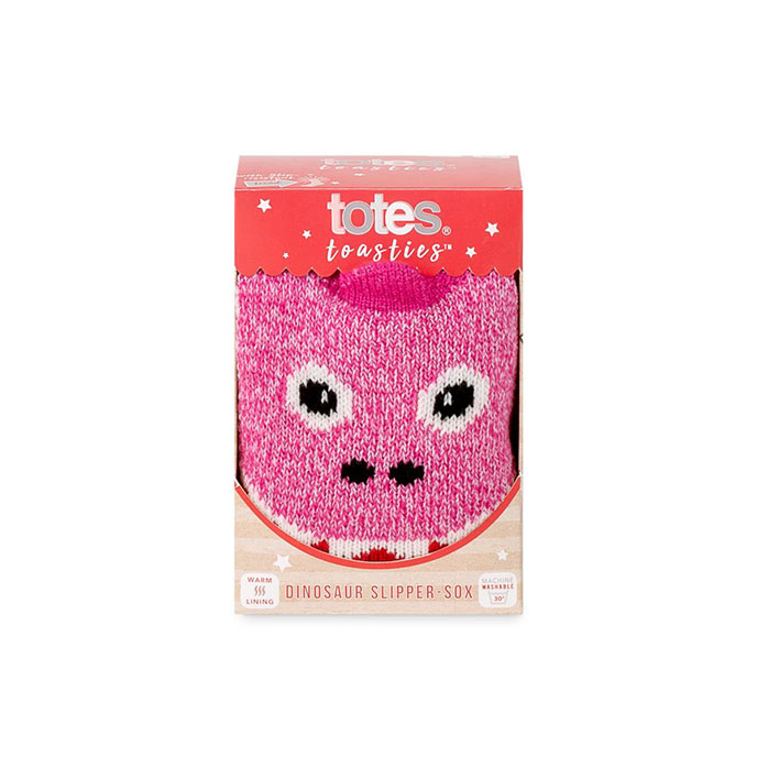 totes toasties Childrens Novelty Chunky Slipper Socks Pink Monster Extra Image 1